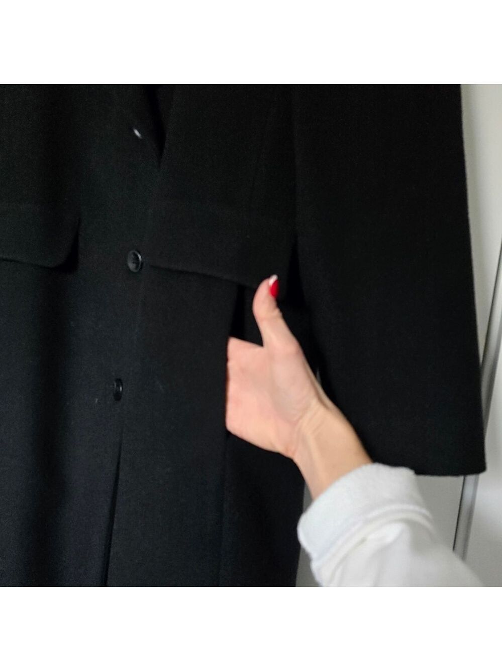 Forecaster Of Boston Vintage Women's Black Wool Cashmere Blend Elegant Long Coat - Picture 4 of 12